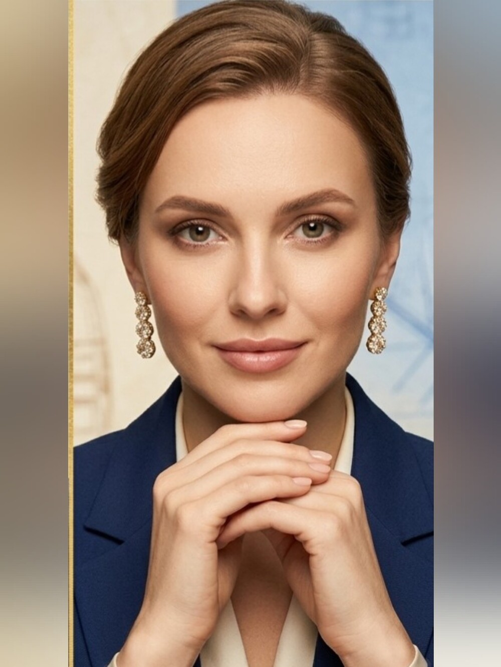 Gold Flower Drop Moissanite Earrings - Women Jewelry